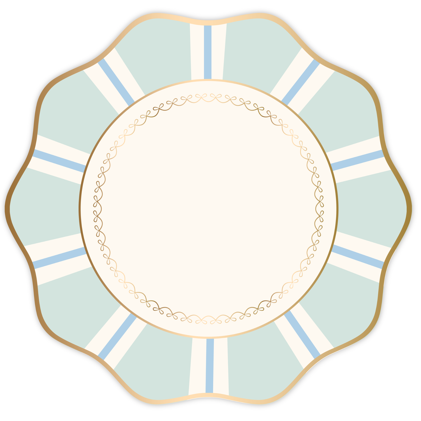 FRESH MINT REGENCY STRIPE DINNER PLATES