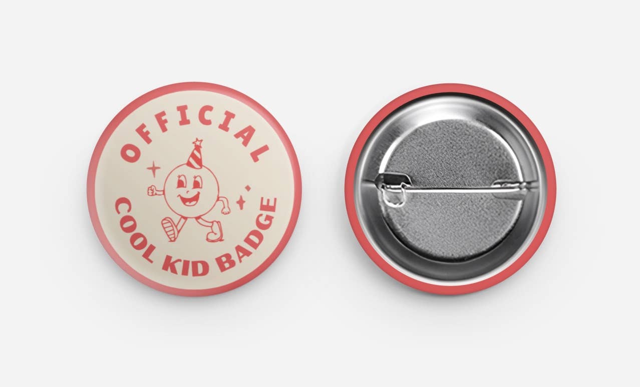 1.5" Official Cool Kid Vintage Style Button Pin Badge