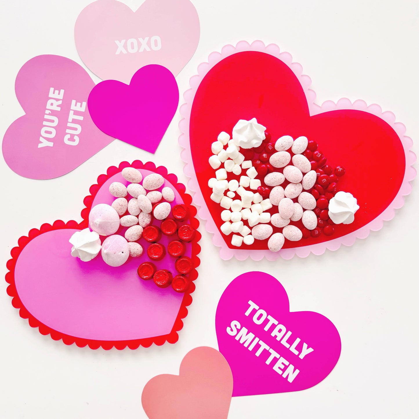 Scalloped Heart serving trays - set of two