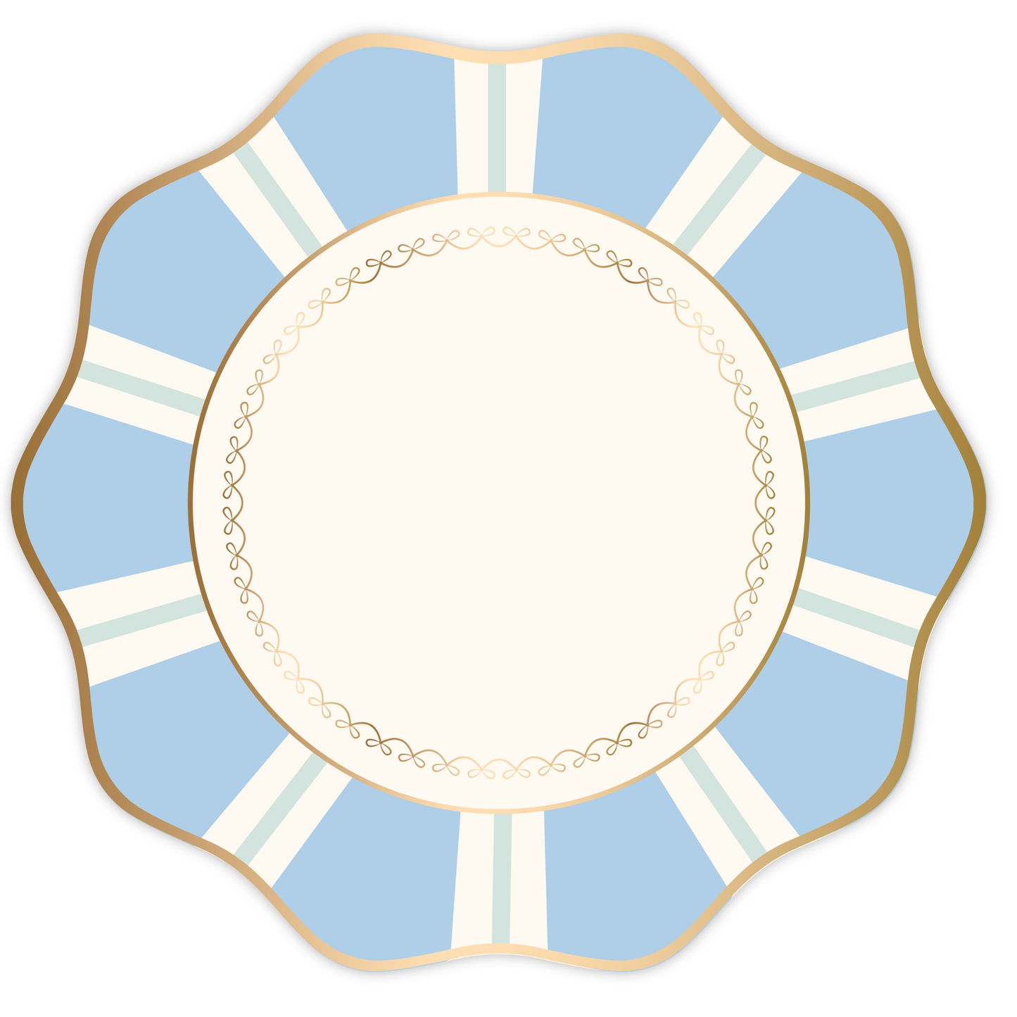 SKY BLUE REGENCY STRIPE DINNER PLATES