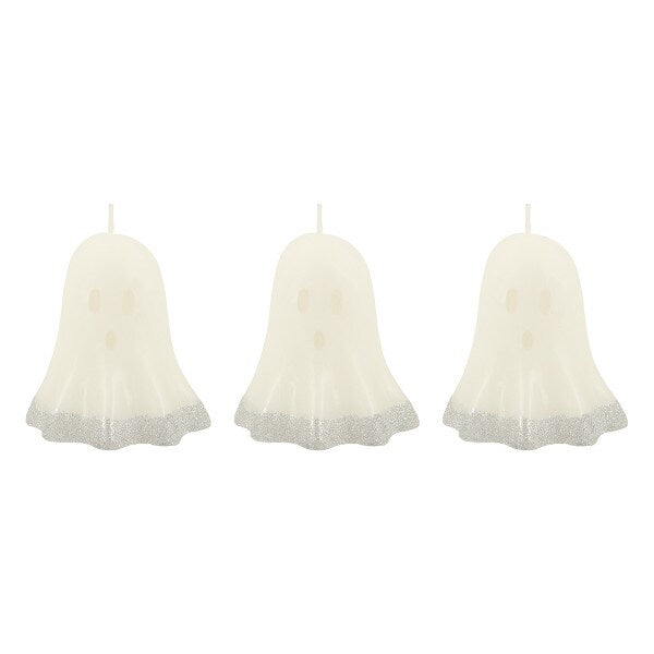 Glitter Dipped Ghost Candles (x 3)