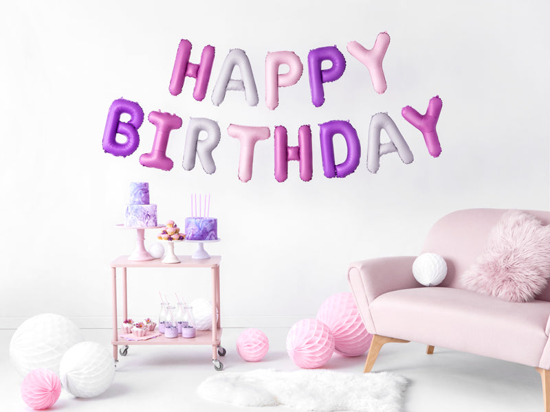 Happy Birthday Pastel Foil Balloons