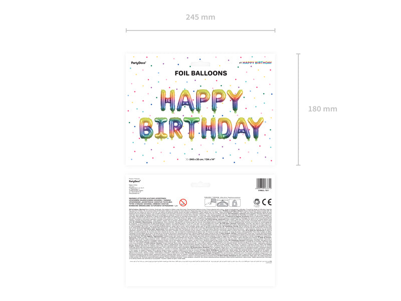 Happy Birthday Rainbow Foil Balloons
