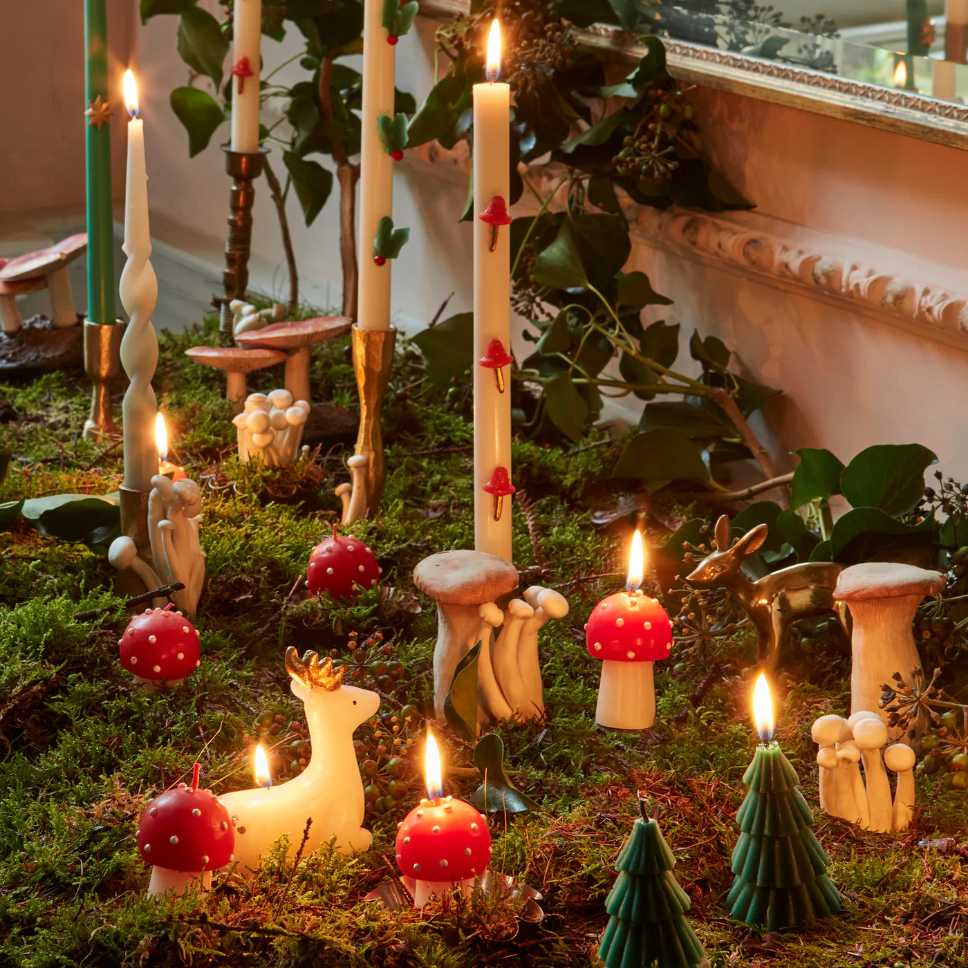 Winter Woodland Candles (x 5)