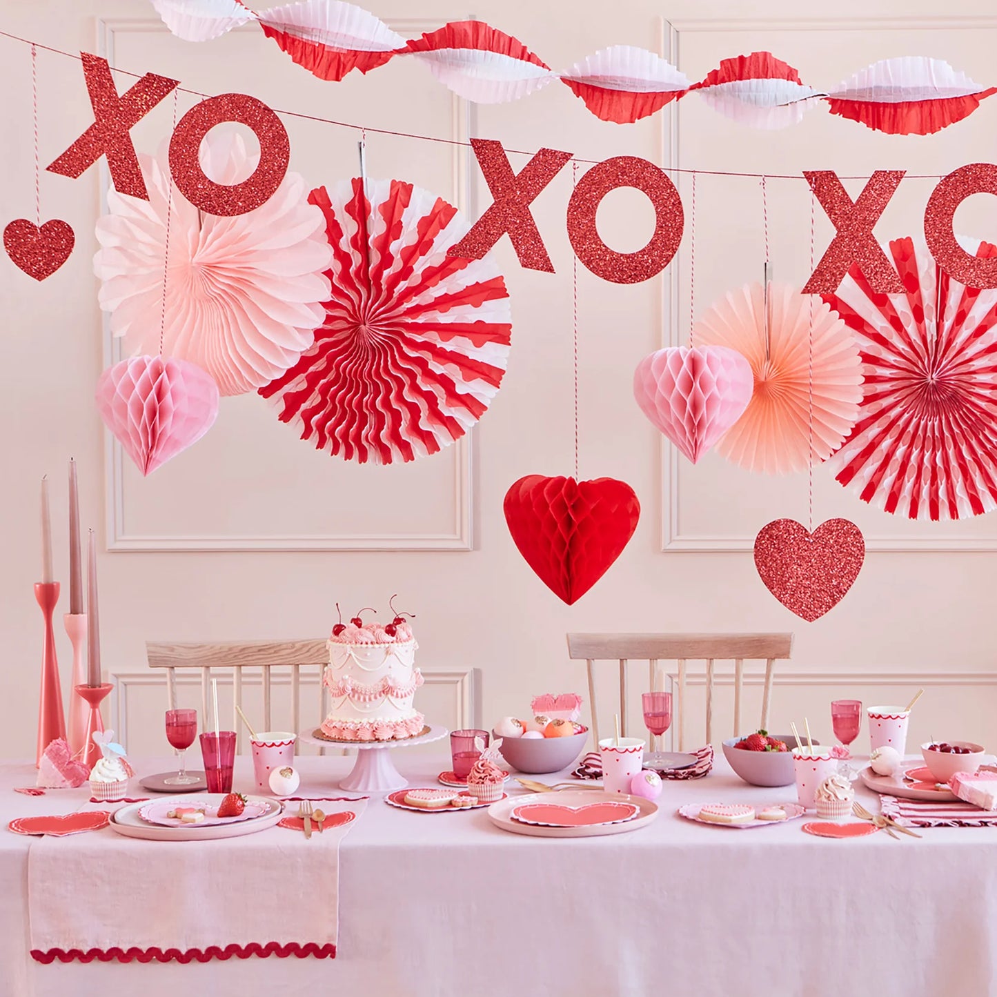 Honeycomb Hearts Garland