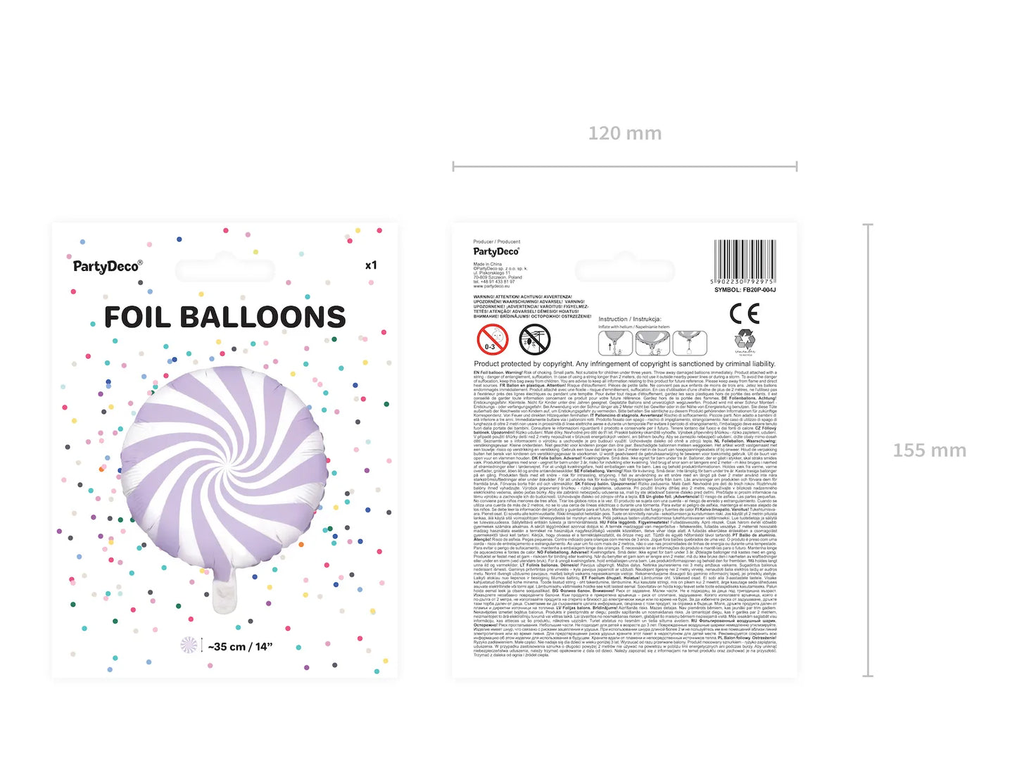 Foil Balloon Candy, Light Lilac