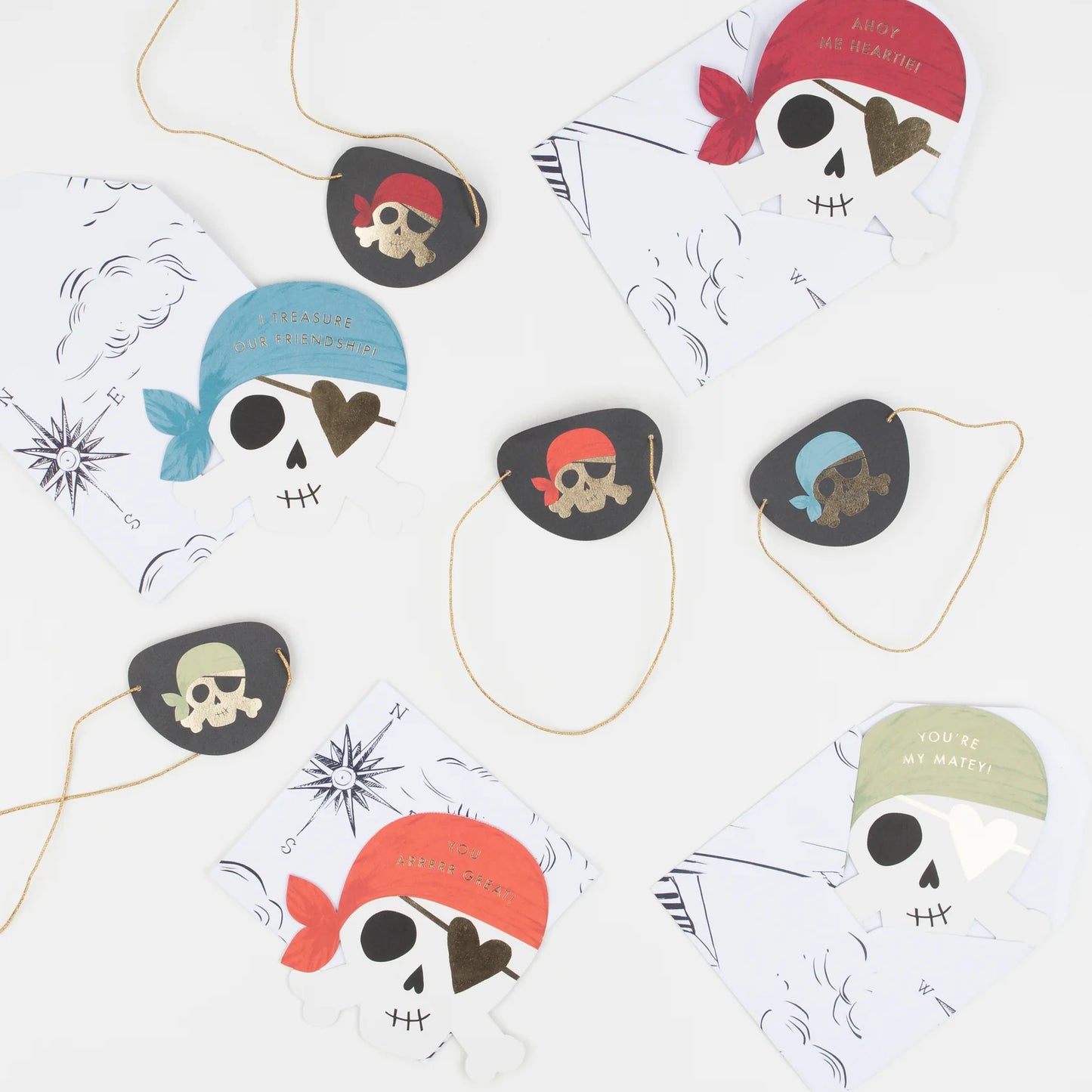 Pirate Valentine Cards Set