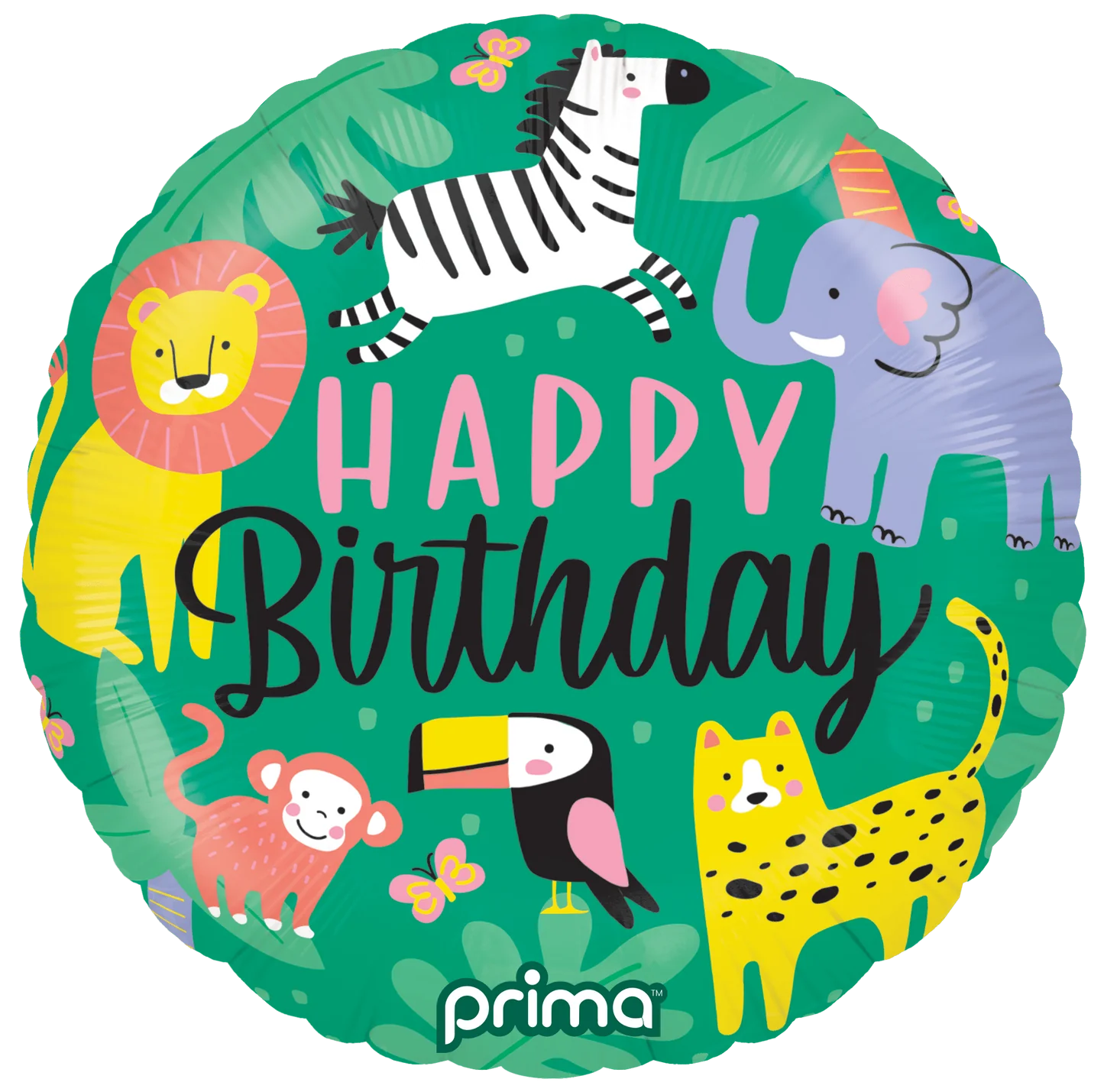 18” Round Happy Birthday Jungle