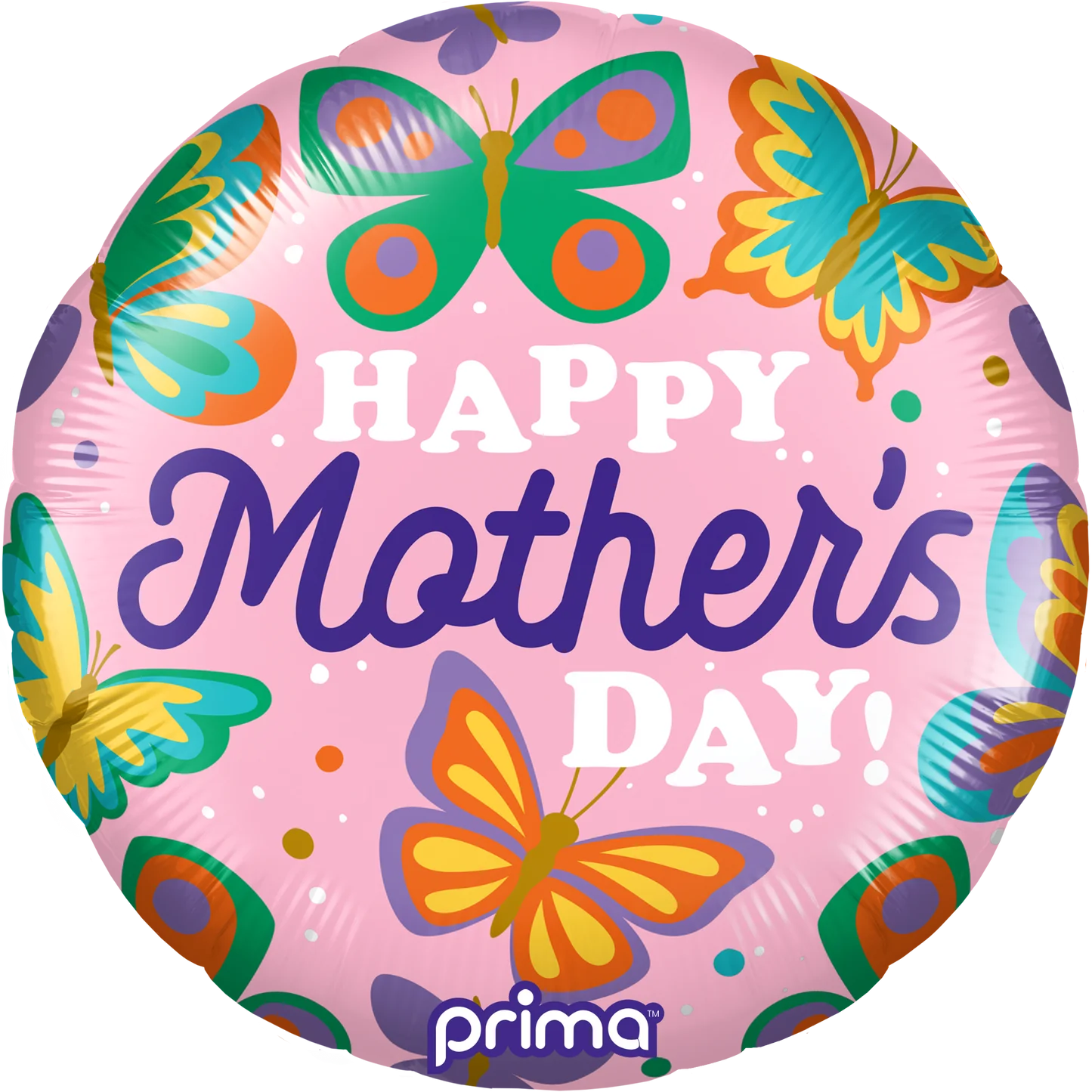 18" Round Colorful Butterflies Happy Mother's Day