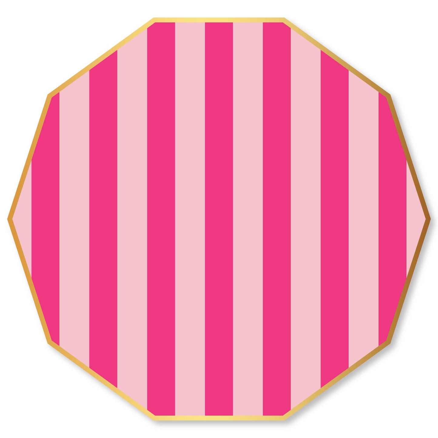 LIGHT & HAUTE PINK SIGNATURE CABANA STRIPE LARGE PLATES