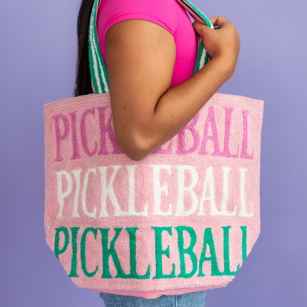 Pickleball Social Club Large Embroidered Tote Bag