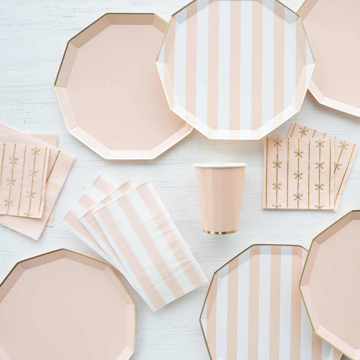 SWEET PEACH SIGNATURE CABANA STRIPE PLATES