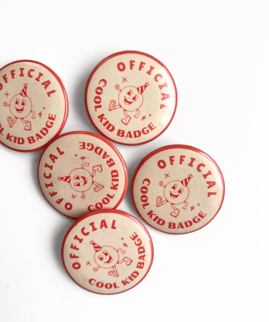 1.5" Official Cool Kid Vintage Style Button Pin Badge