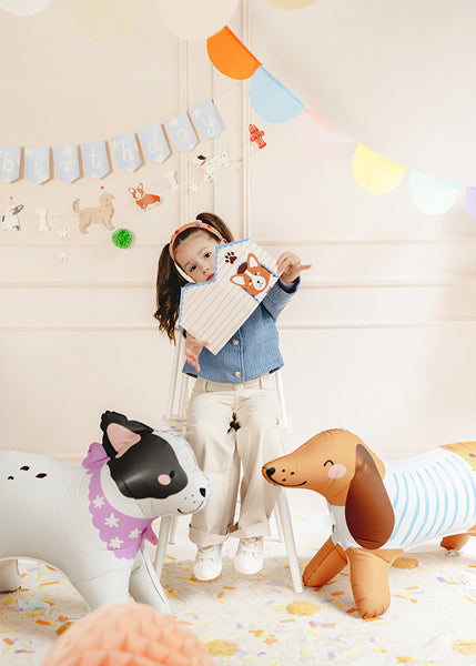Standing Foil Balloon Bulldog, 75x57 cm, mix