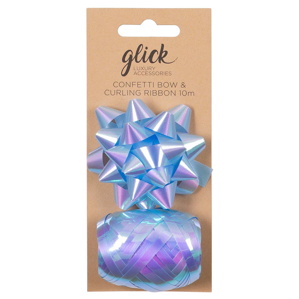 BOW/CURLING RIBBON MULTIPACK IRRIDESCENT BABY BLUE