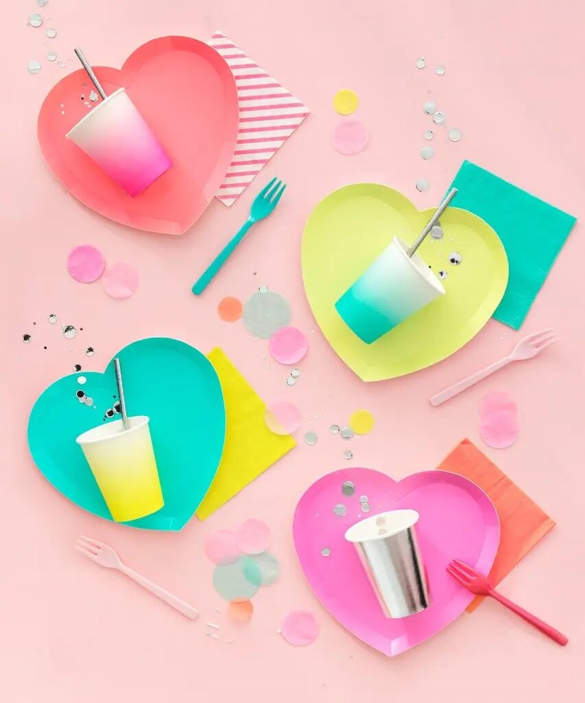 I Heart Neon- Oh Happy Day Novelty Plates