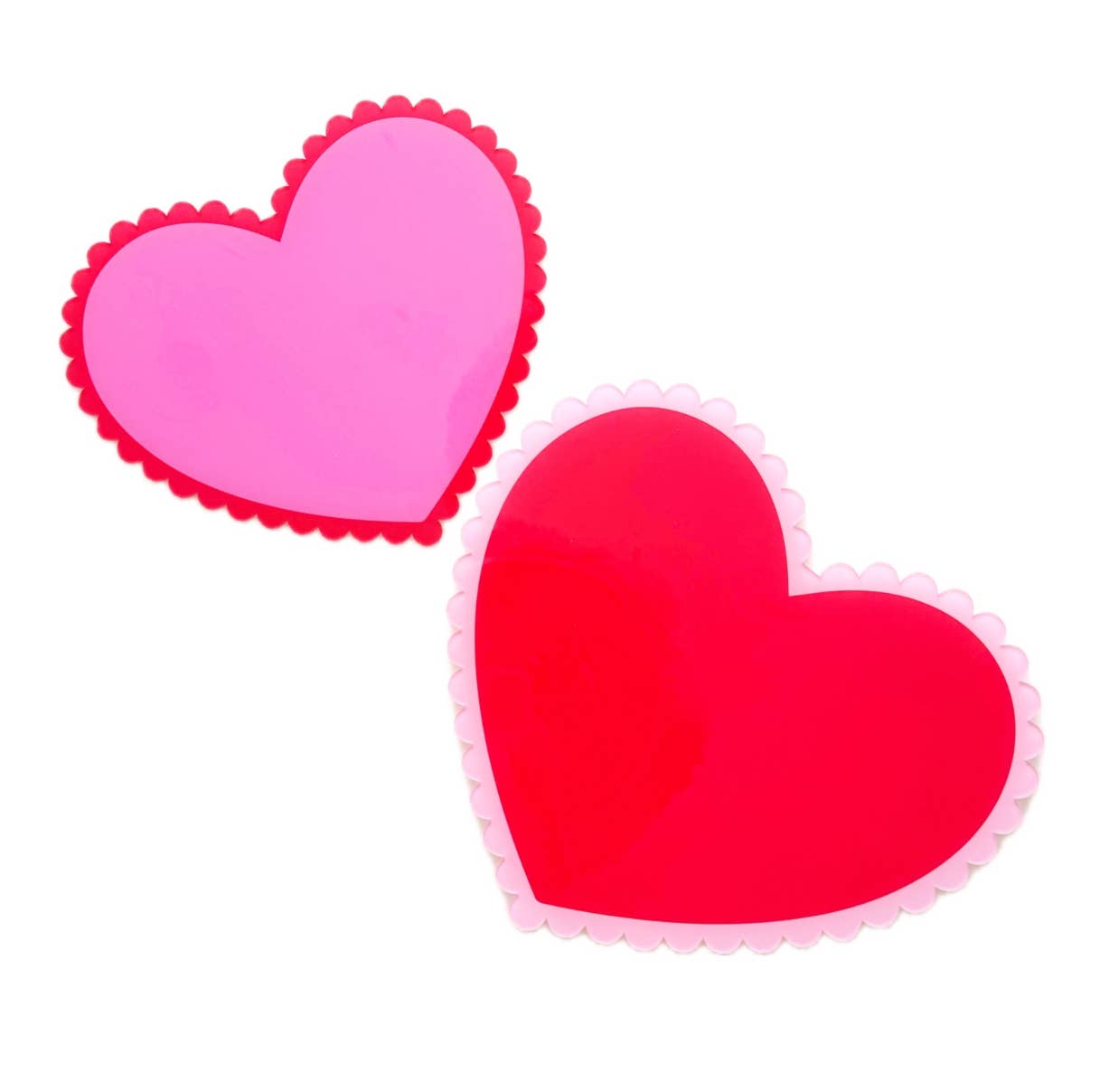 Scalloped Heart serving trays - set of two