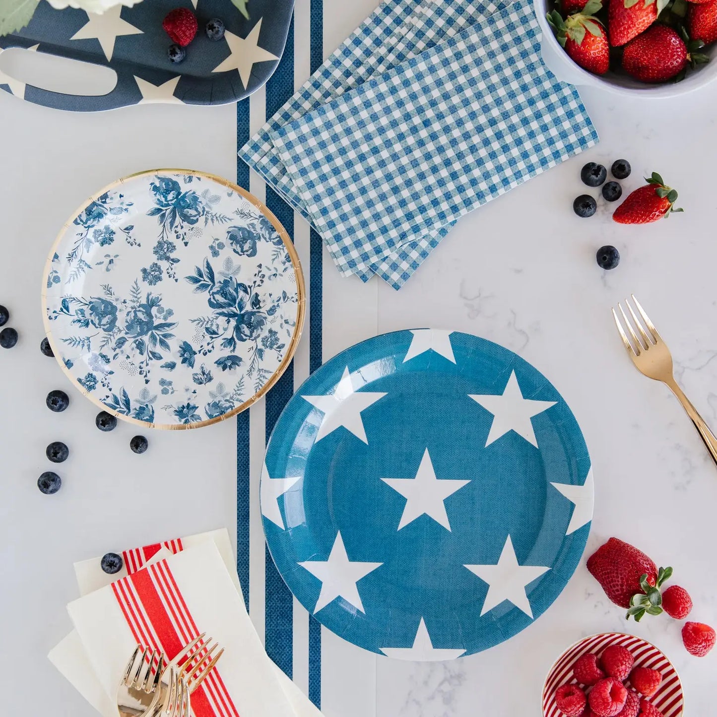 Hamptons Navy Gingham Paper Guest Towel