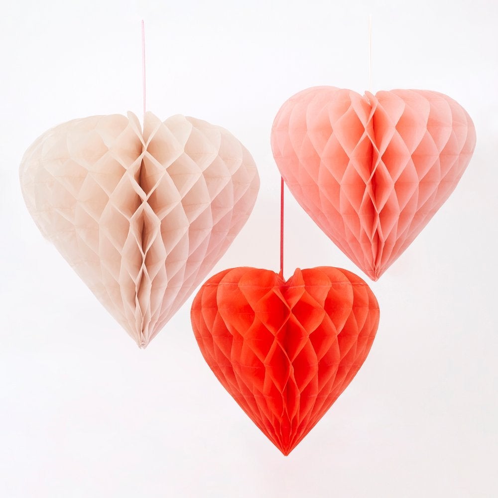 Heart Honeycomb Decorations (set of 6)