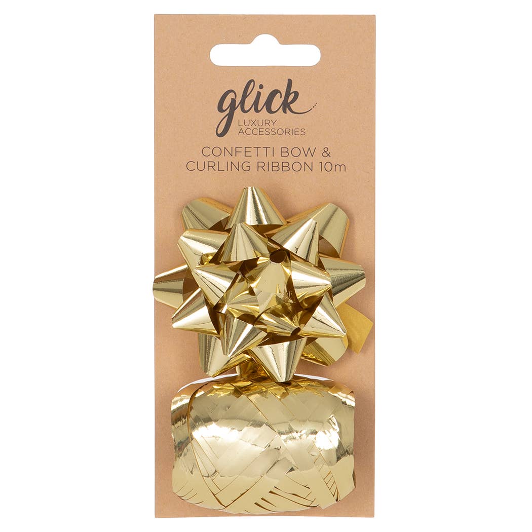 BOW/CURLING RIBBON MULTIPACK METALLIC GOLD