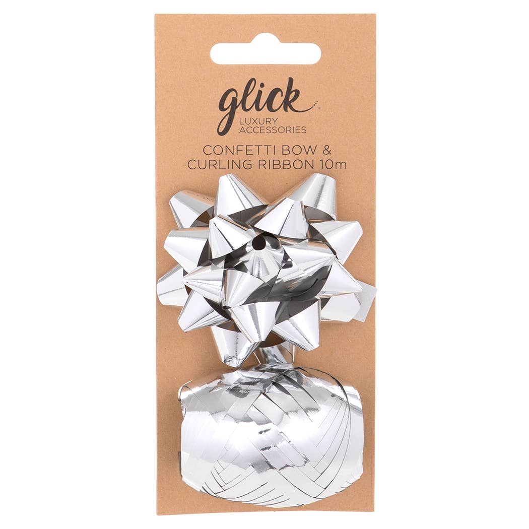 BOW/CURLING RIBBON MULTIPACK METALLIC SILVER