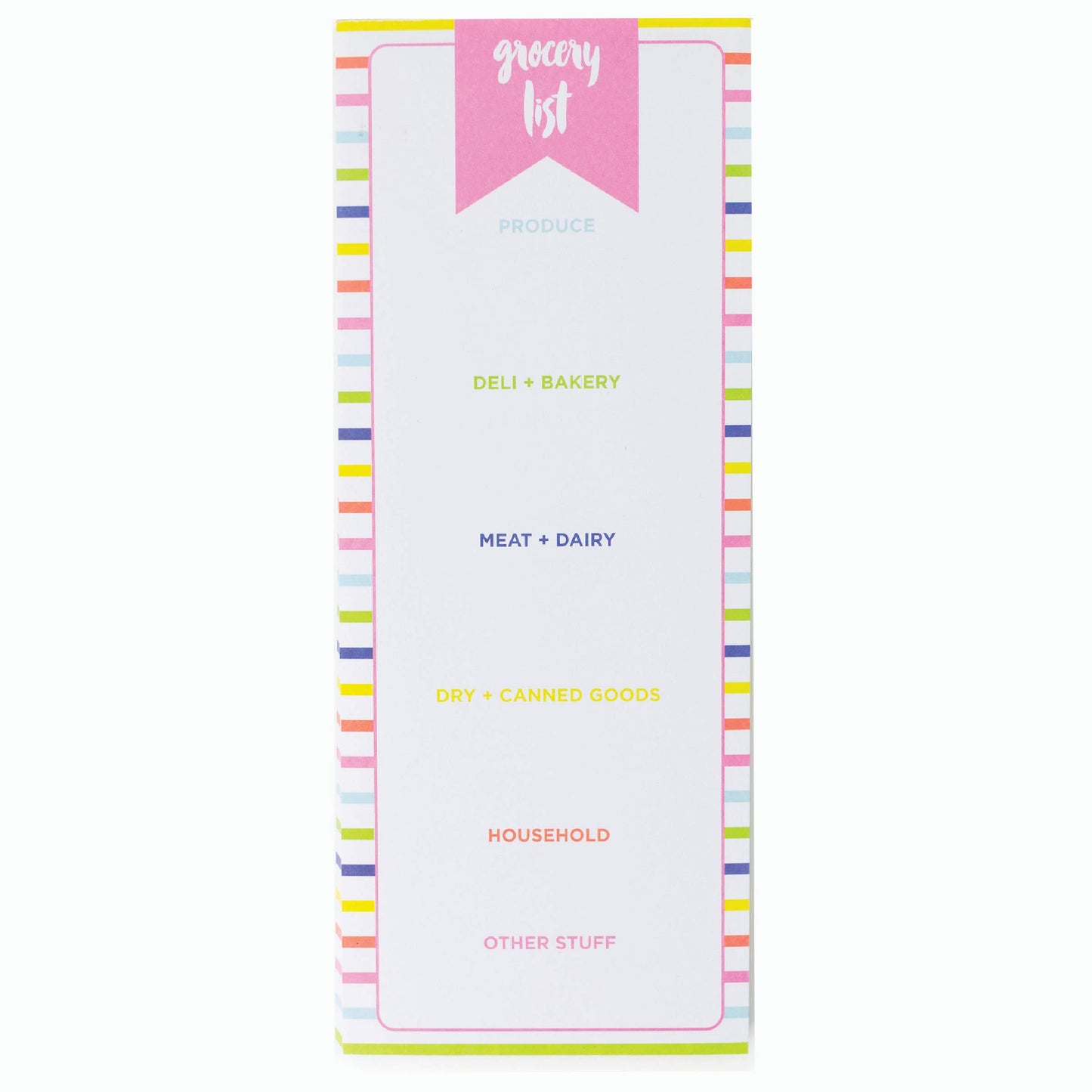 Striped Grocery List Pad with Magnet