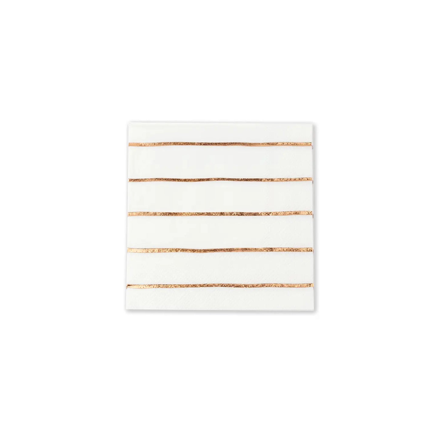 Frenchie Striped Rose Gold Napkins - 2 Size Options - 16 Pk.