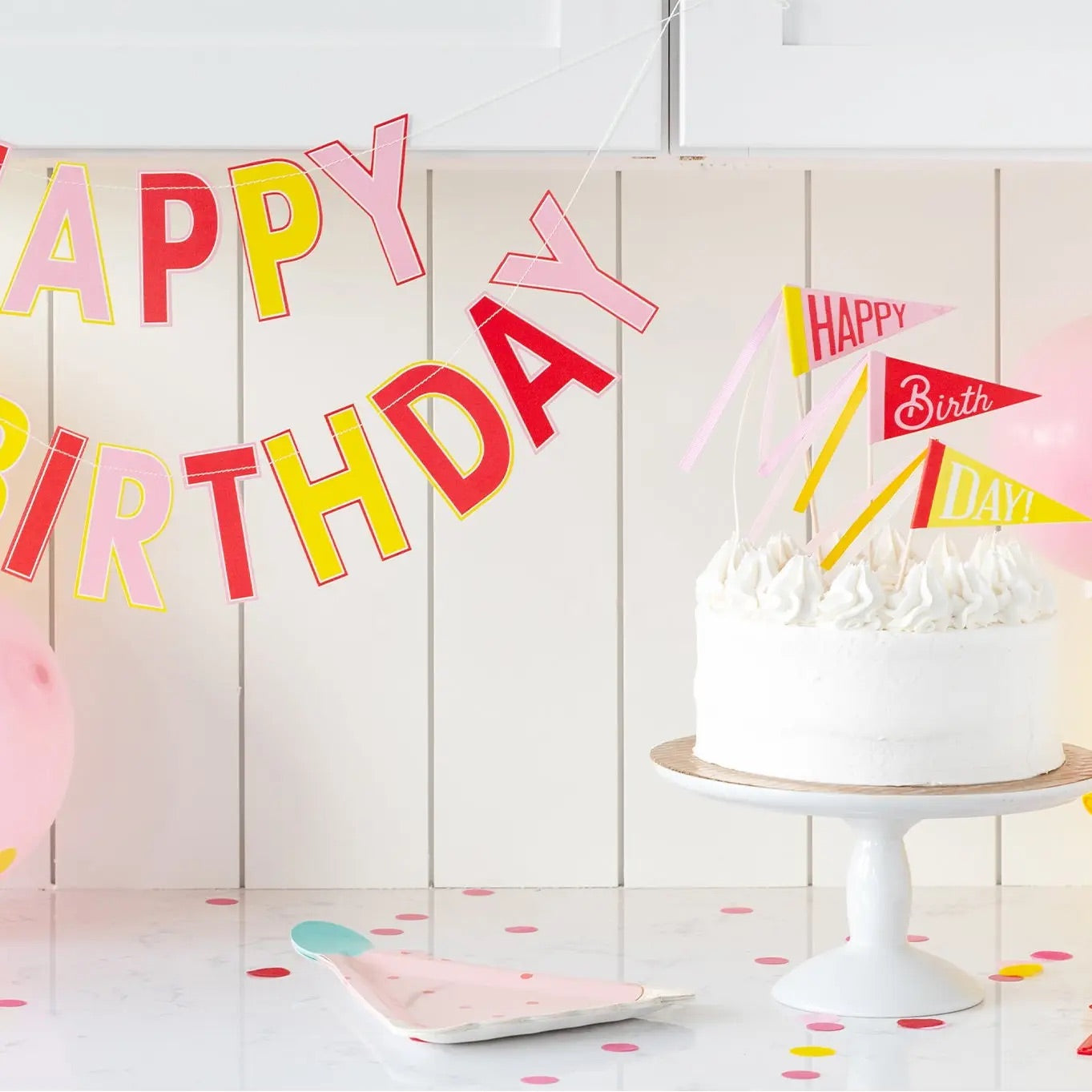 Pink Birthday Cake Toppers