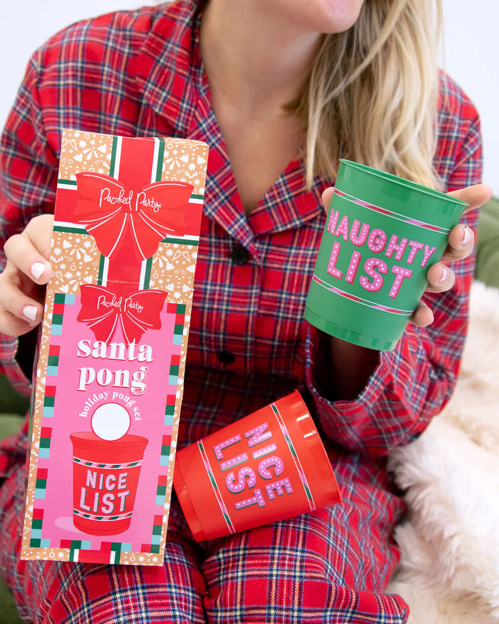 Naughty VS Nice Holiday Party Pong Set