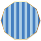 LIGHT & DARK BLUE SIGNATURE CABANA STRIPE LARGE PLATES