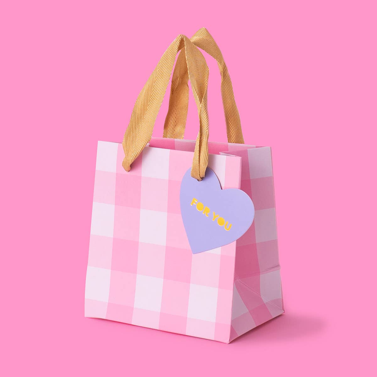 Gift Bags - Pink Gingham - Assorted Sizes to Choose From