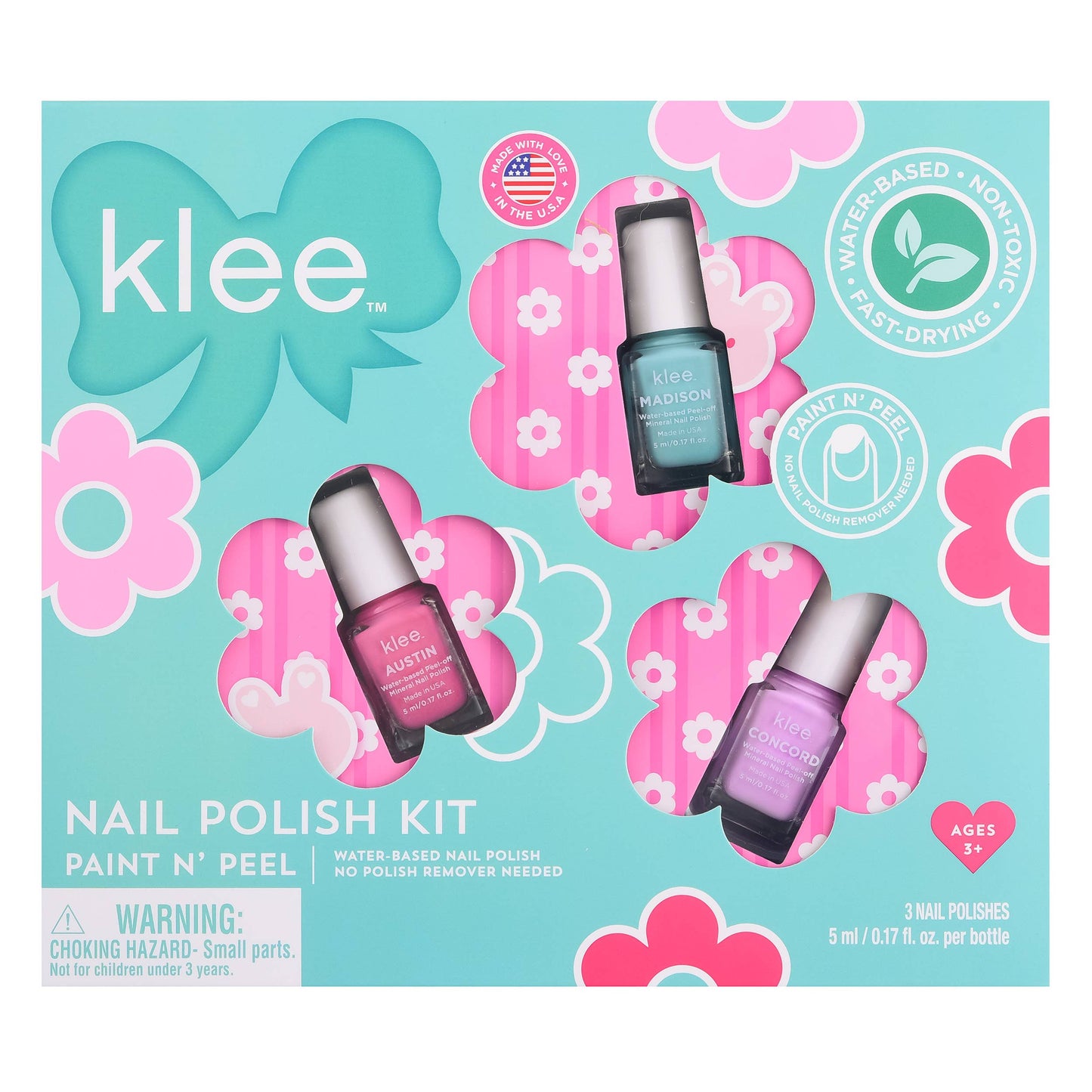 Pixie Flowers - Klee Kids Water-Based Nail Polish Set: Pixie Flowers