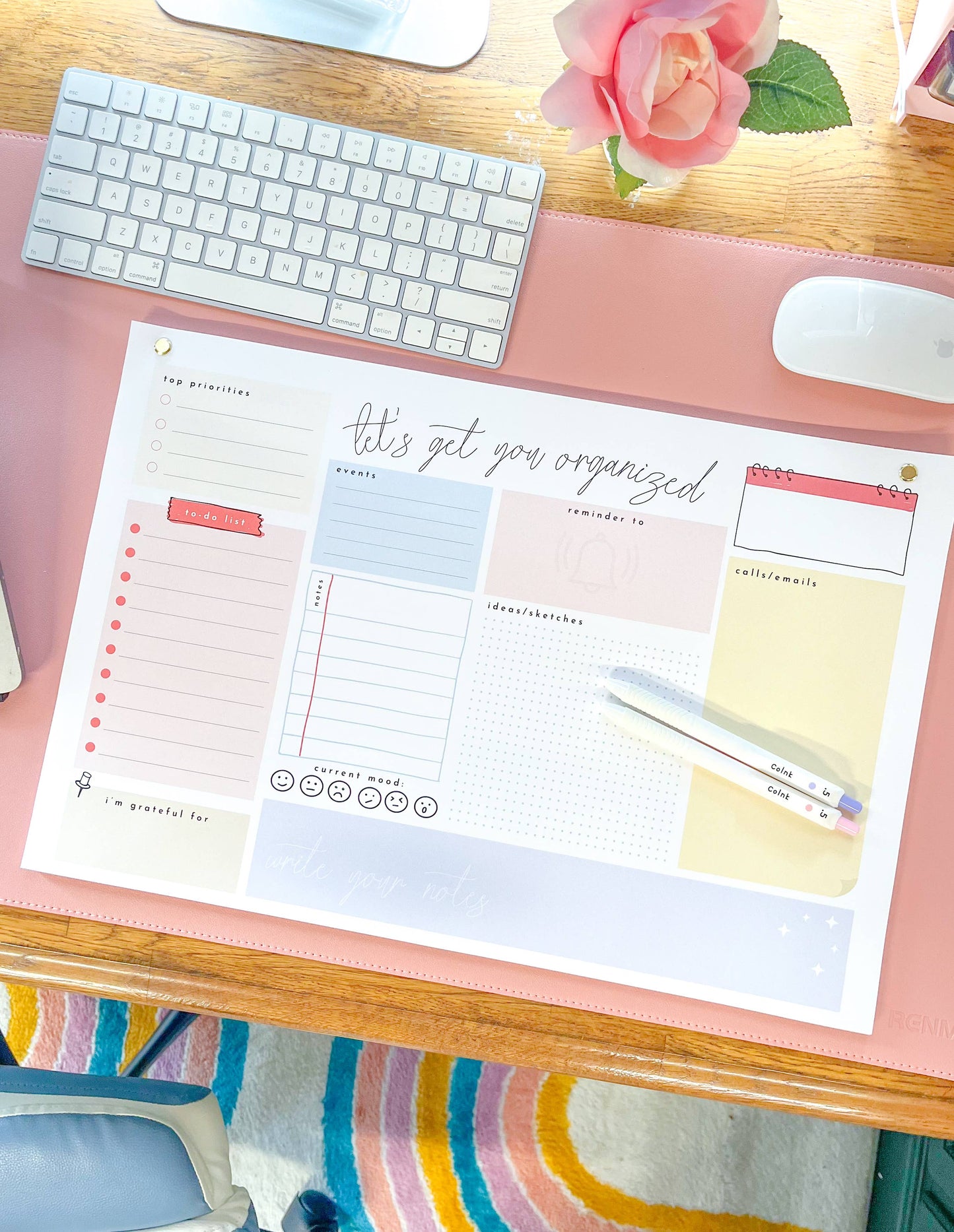 Let's Get Organized! XL Desk Notepad - 50 Pages