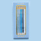 Pencil Set - Motivational - Asst Blues + Gingham - 5 Pc Set