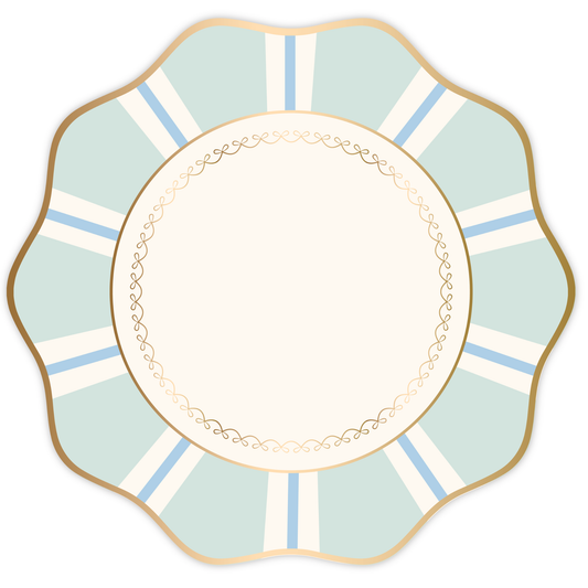 FRESH MINT REGENCY STRIPE DINNER PLATES