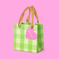 Gift Bags - Green Gingham - Assorted Sizes to Choose From