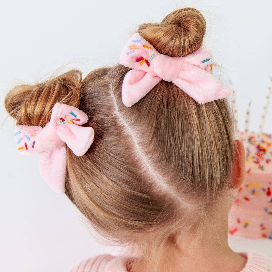 Sprinkle Bow Clip Set - Birthday Hair Clips - Kids
