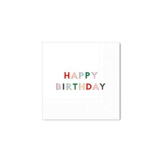 BLANC WHITE SIGNATURE HAPPY BIRTHDAY COCKTAIL NAPKINS