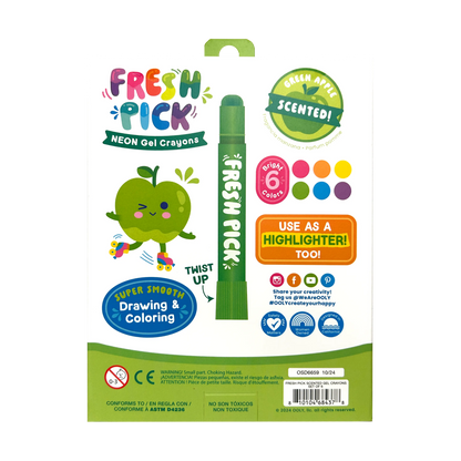 Fresh Pick Apple Scented Gel Crayons - Set of 6