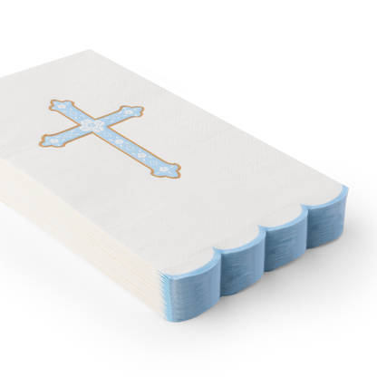 SKY BLUE CROSS GUEST TOWELS
