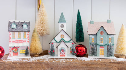 VIL1050 - Village Christmas Paper Church Decoration