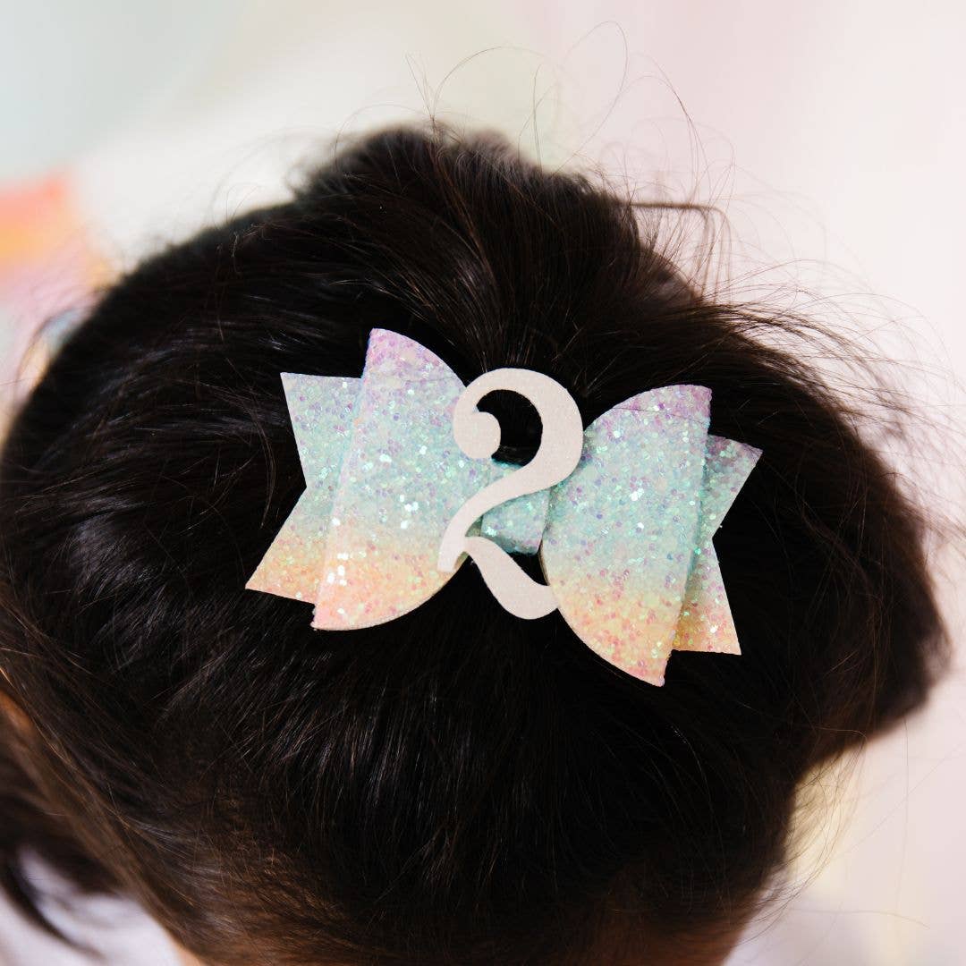 Pastel Rainbow #2 Clip - Kids Birthday Hair Clip