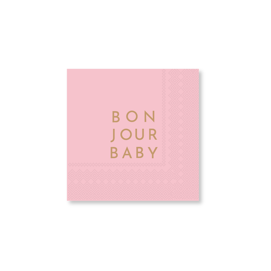 BONJOUR BABY PETAL PINK COCKTAIL NAPKINS