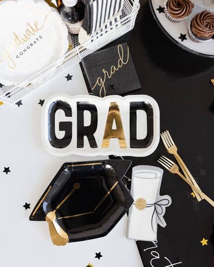 Script Grad Paper Cocktail Napkin