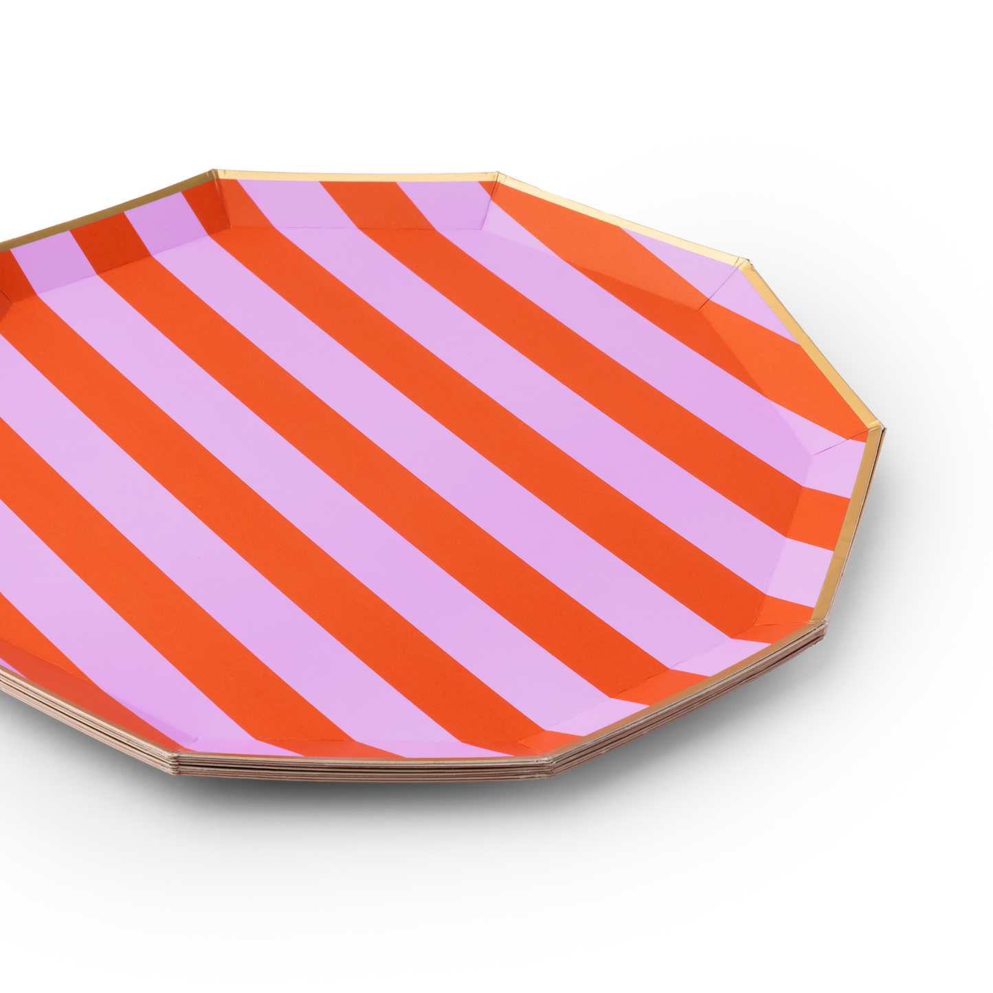ORANGE & LILAC SIGNATURE CABANA STRIPE LARGE PLATES