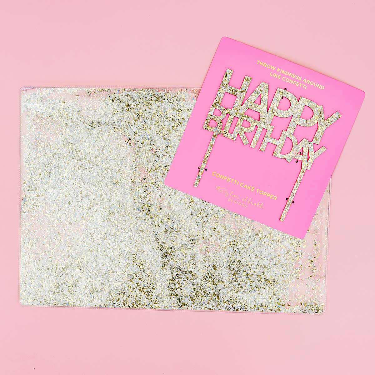 Placemat / Desk Pad - Pearl + Gold Confetti