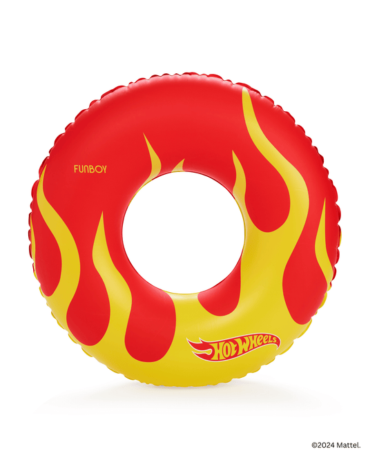 FUNBOY x Hot Wheels Kids Checkered Flame Tube Float (Reversible)