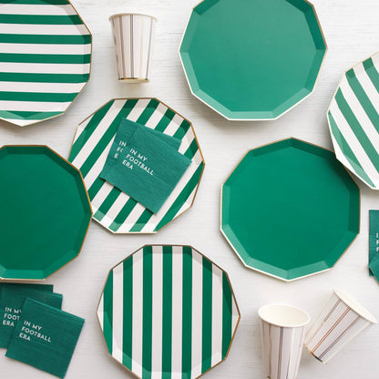 EMERALD GREEN SIGNATURE CABANA STRIPE PLATES