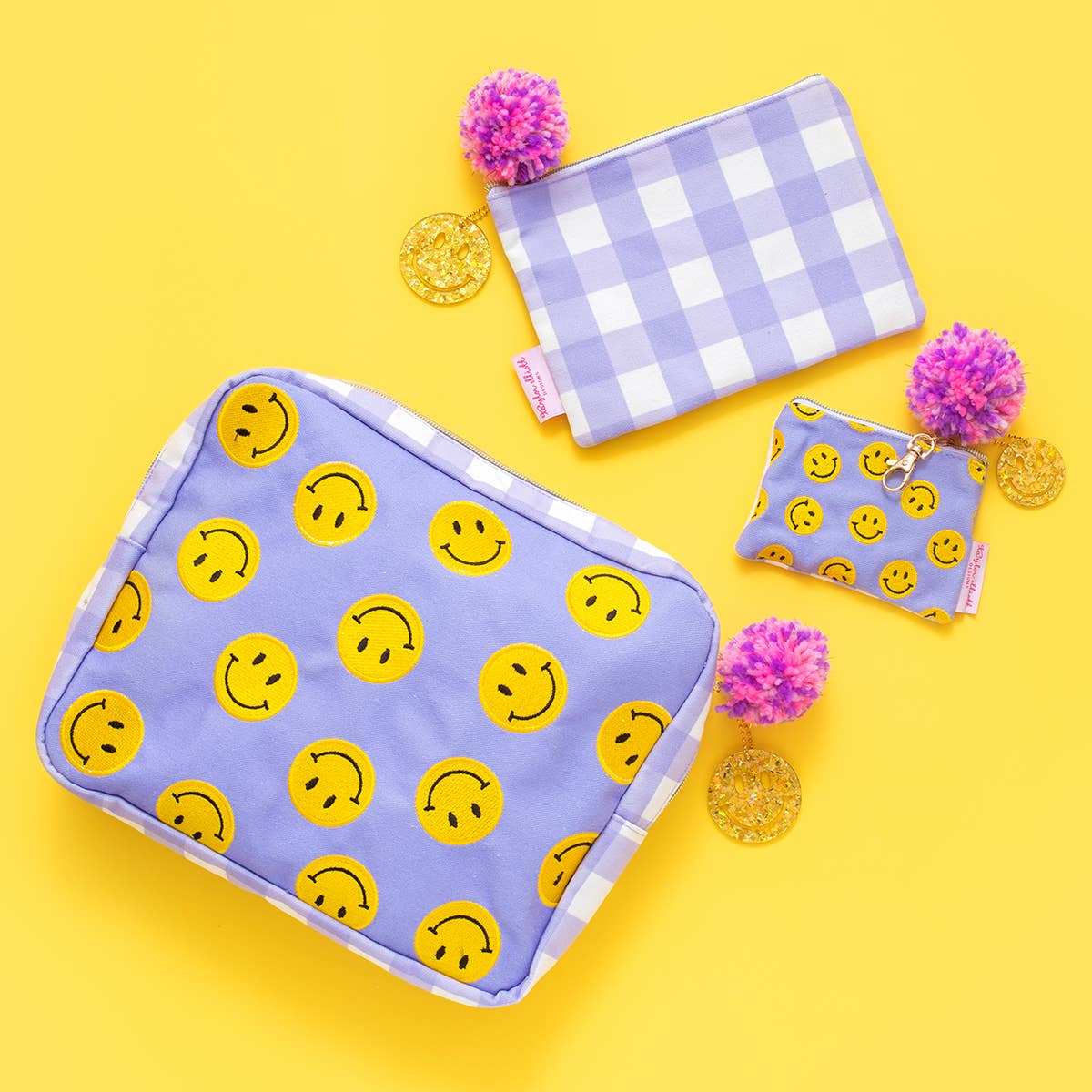 Card Holder Keychain Pouch - Smiley - Mini