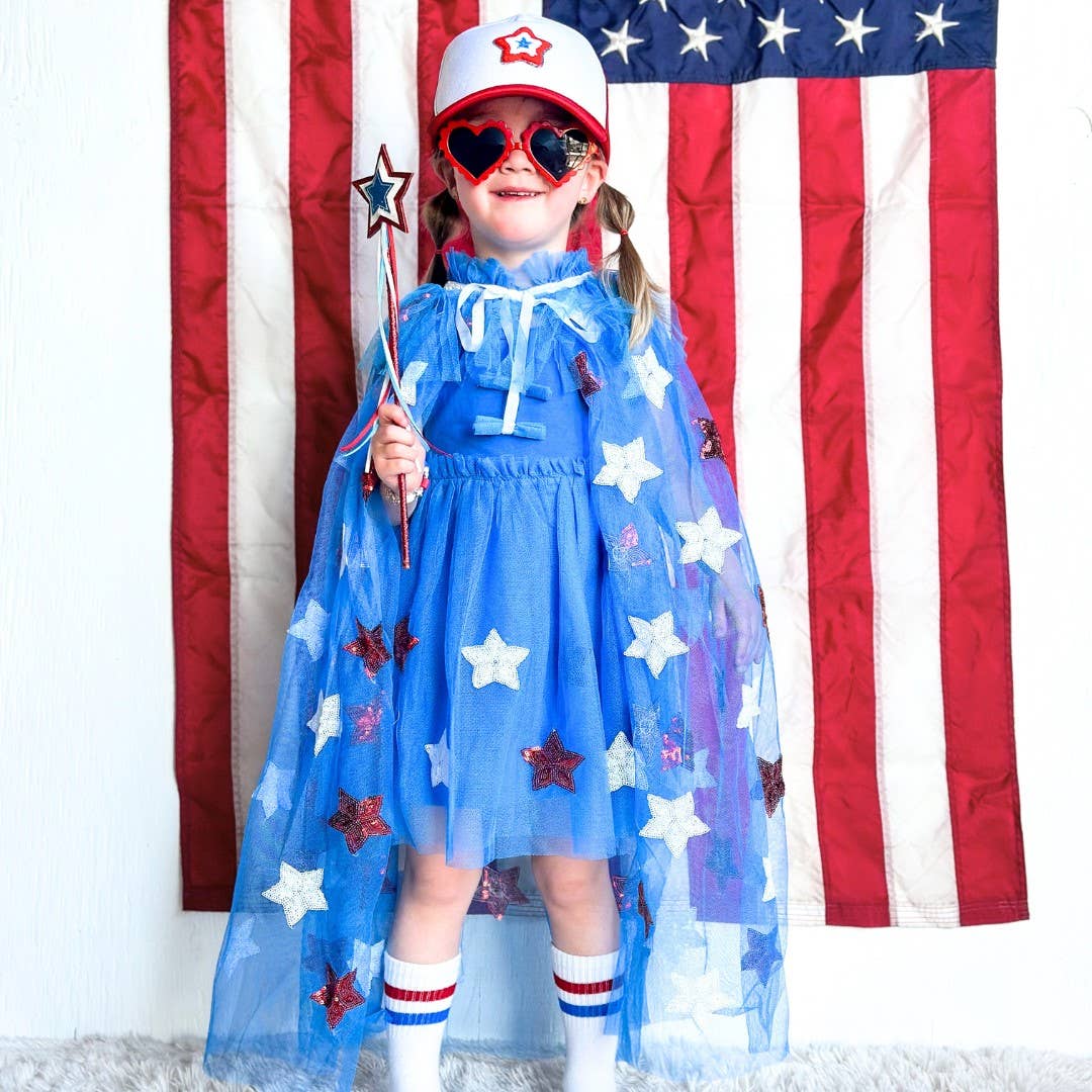 Patriotic Star Cape - Dress Up Cape - Kids 4th of July Cape